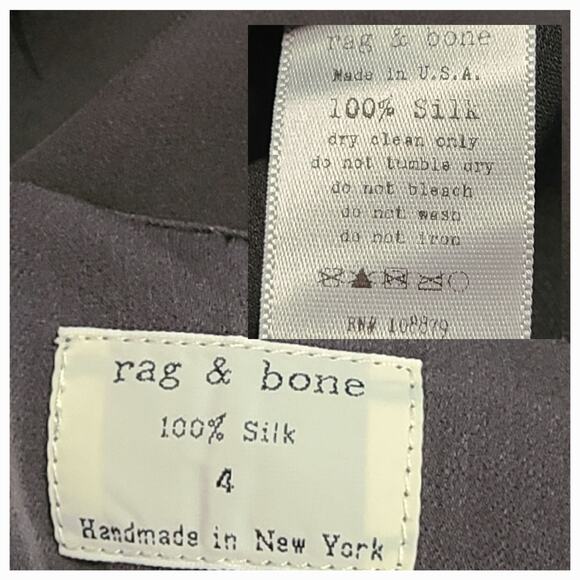 Rag and Bone Blouse 100% silk, size 4, gray - Picture 3 of 5